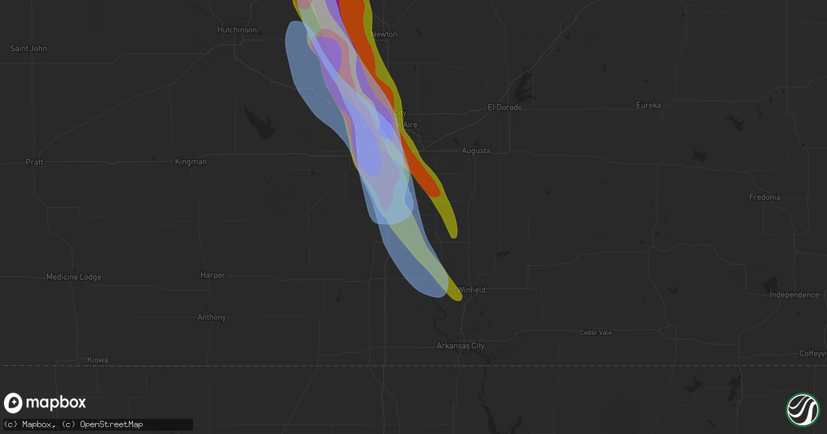 Hail map in Mulvane, KS on September 3, 2025