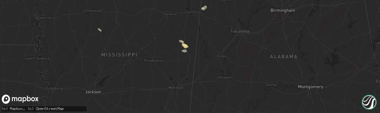 Hail map in Scooba, MS on September 3, 2025