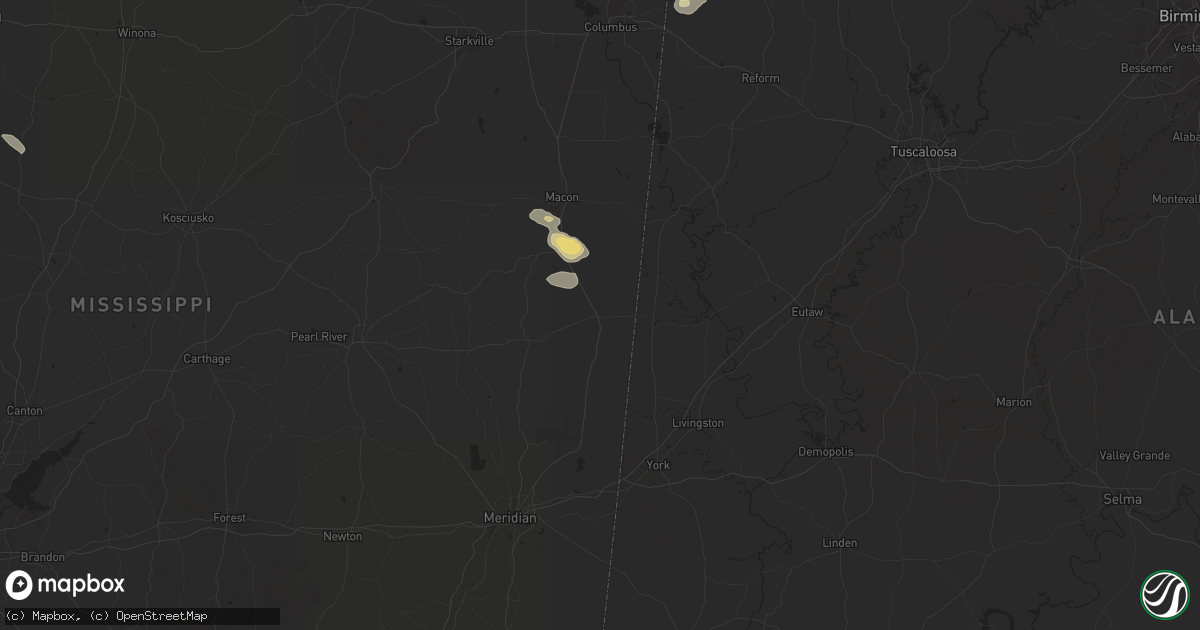 Hail map in Scooba, MS on September 3, 2025