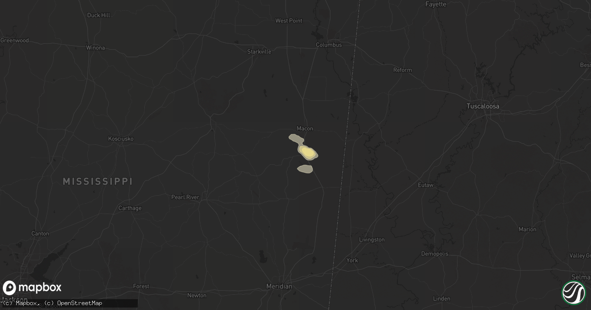Hail map in Shuqualak, MS on September 3, 2025