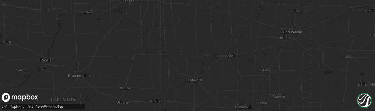 Hail map in Wolcott, IN on September 3, 2025