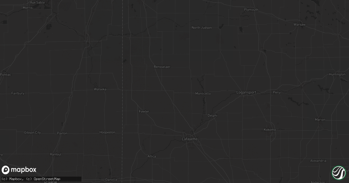 Hail map in Wolcott, IN on September 3, 2025