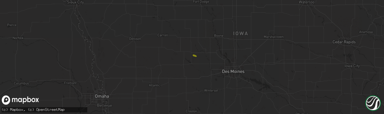 Hail map in Yale, IA on September 3, 2025