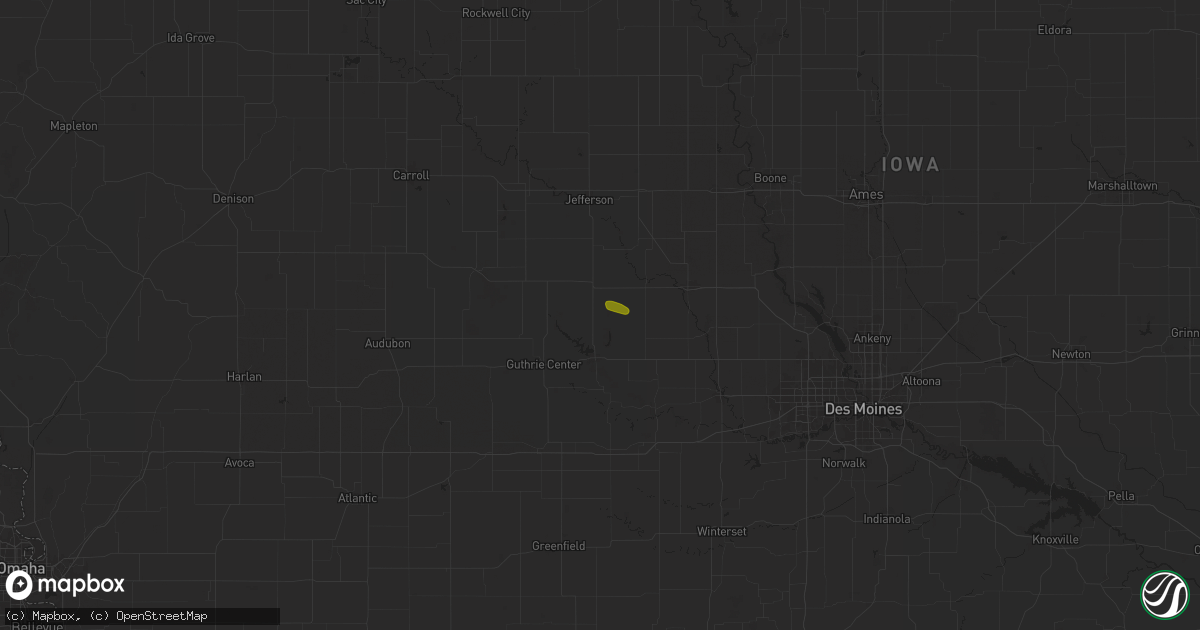 Hail map in Yale, IA on September 3, 2025