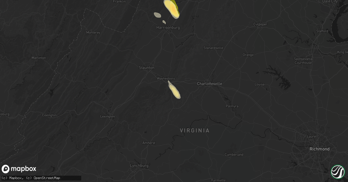 Hail map in Afton, VA on September 3, 2026