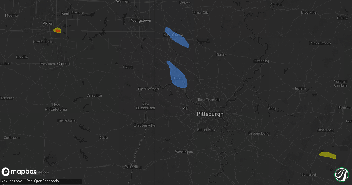 Hail map in Aliquippa, PA on September 3, 2026
