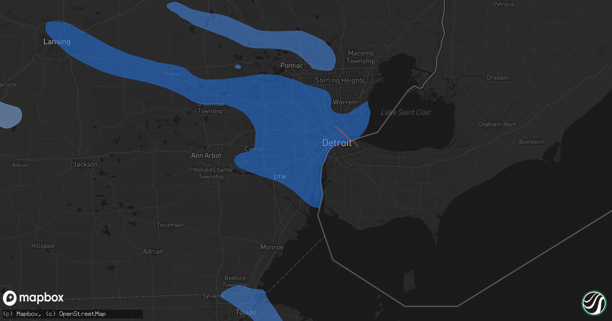 Hail map in Allen Park, MI on September 3, 2026