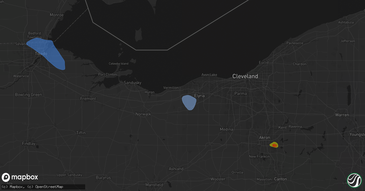 Hail map in Amherst, OH on September 3, 2026