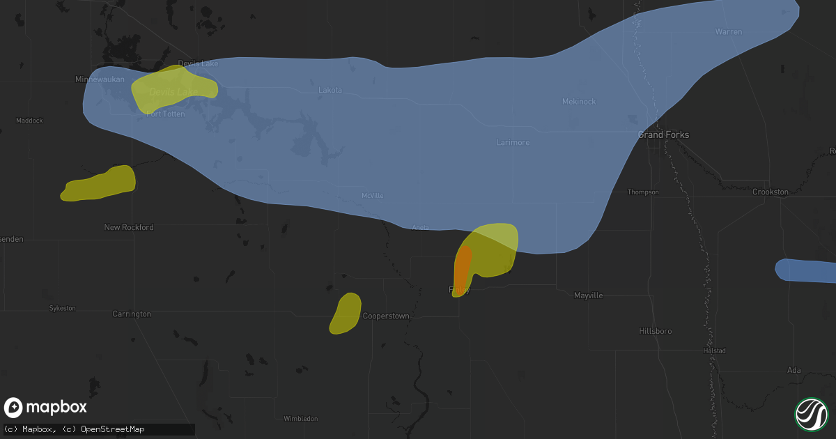 Hail map in Aneta, ND on September 3, 2026
