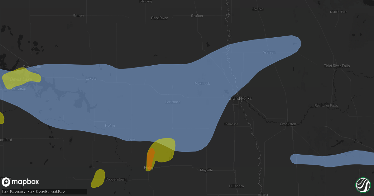Hail map in Arvilla, ND on September 3, 2026