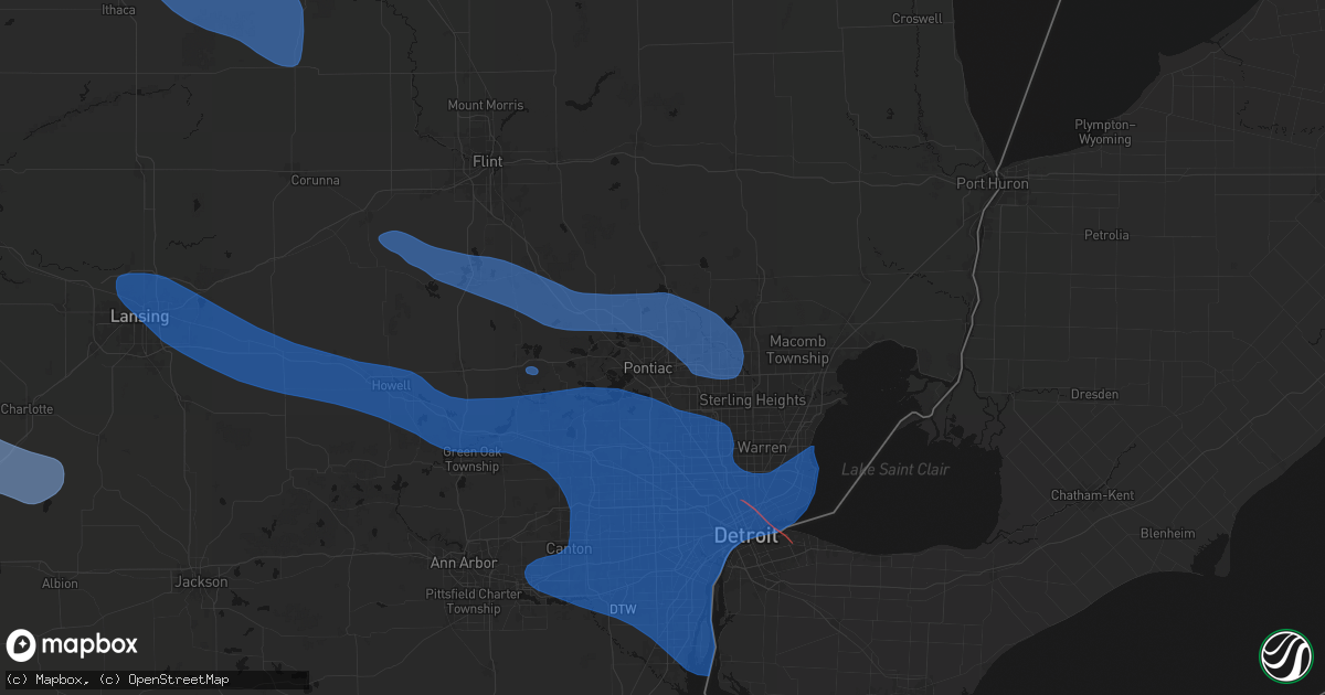 Hail map in Auburn Hills, MI on September 3, 2026