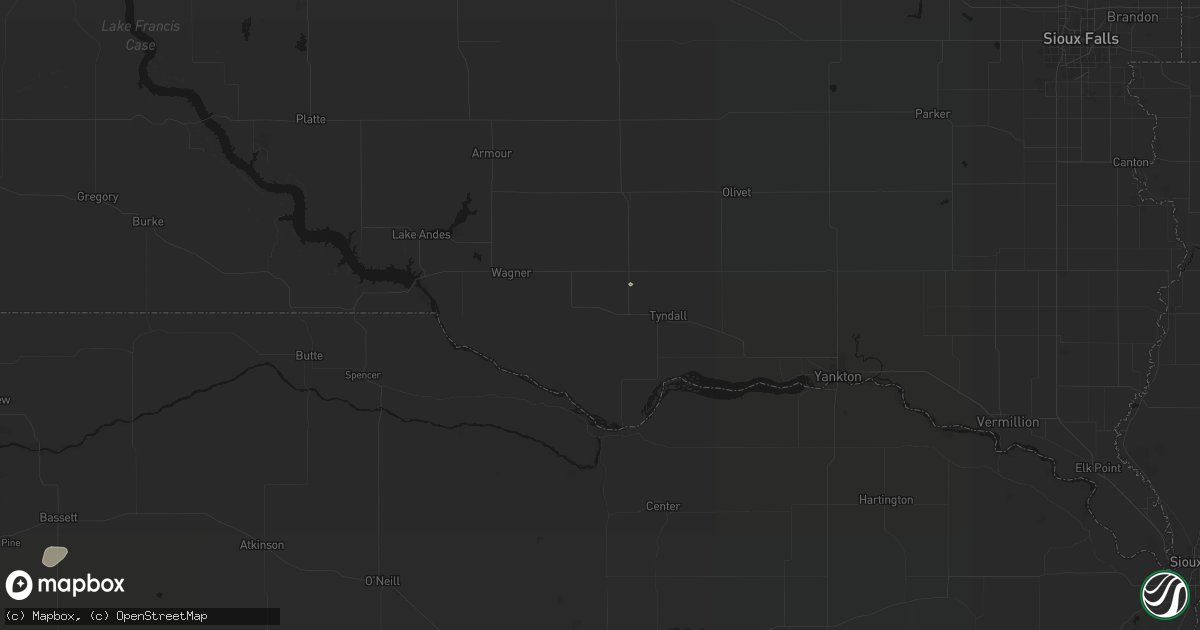 Hail map in Avon, SD on September 3, 2026