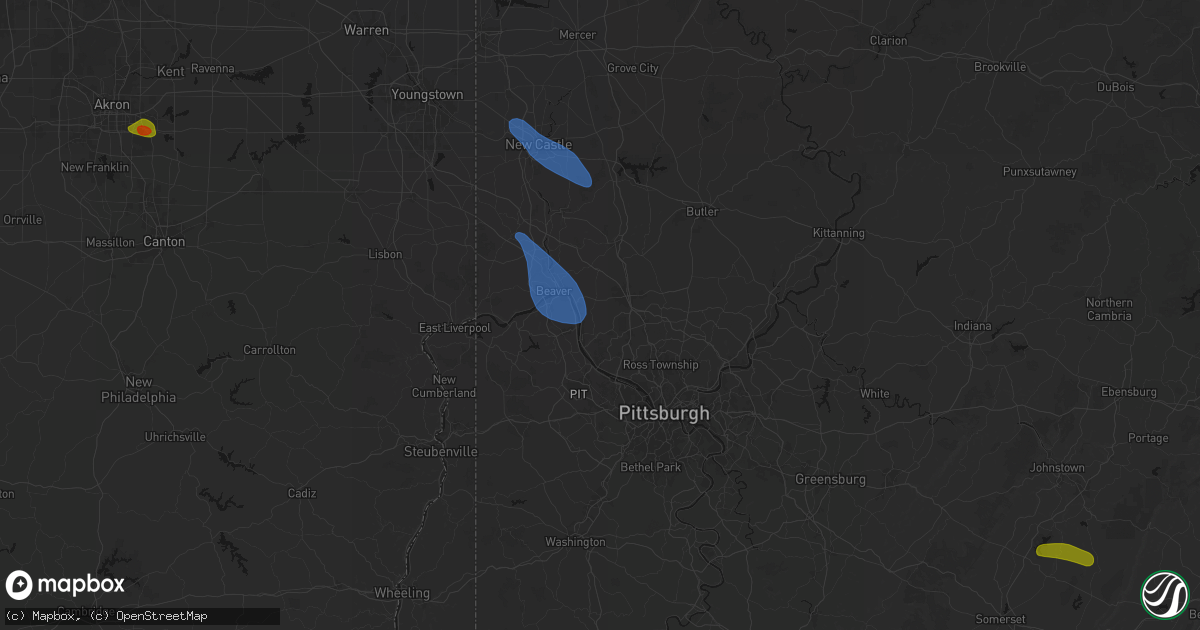 Hail map in Baden, PA on September 3, 2026