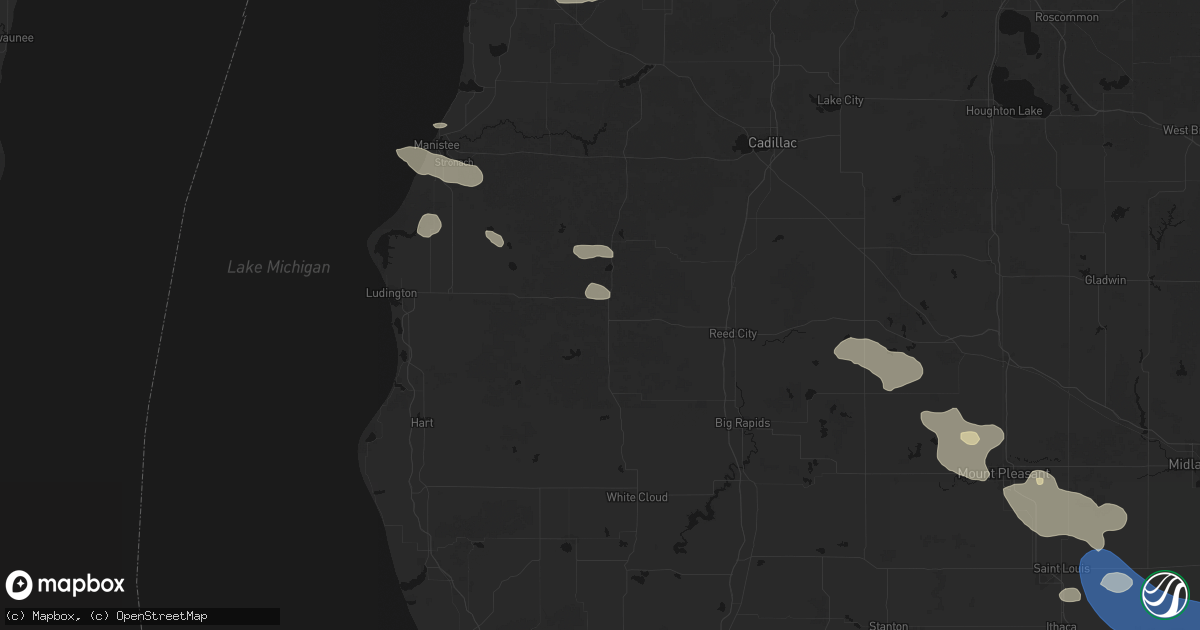 Hail map in Baldwin, MI on September 3, 2026