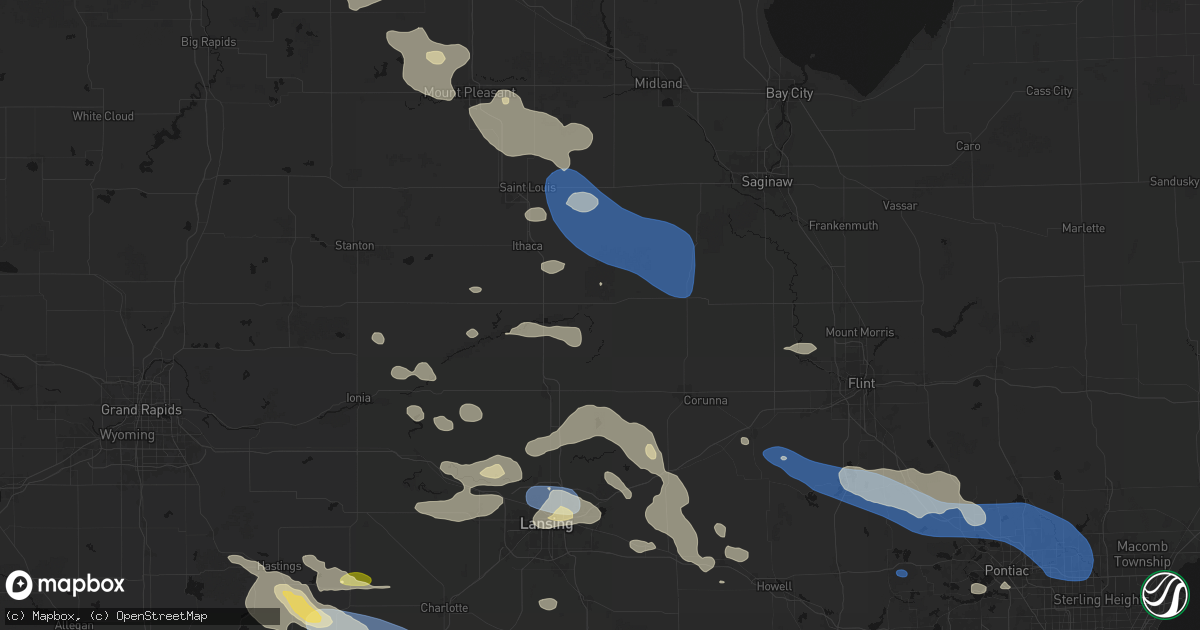 Hail map in Bannister, MI on September 3, 2026