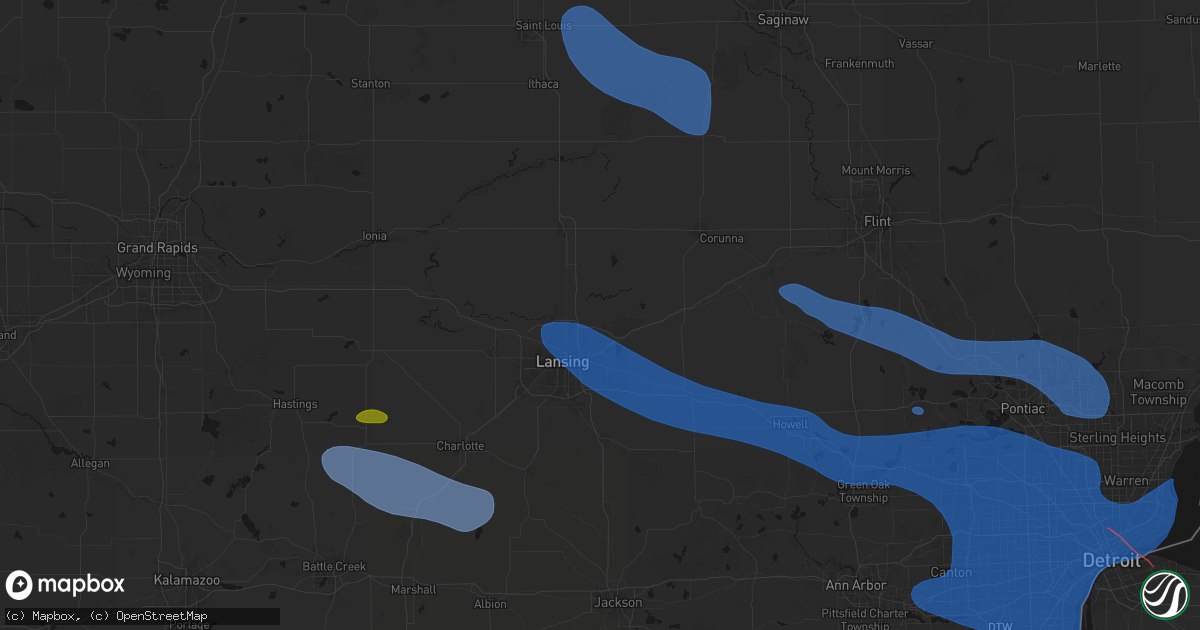 Hail map in Bath, MI on September 3, 2026