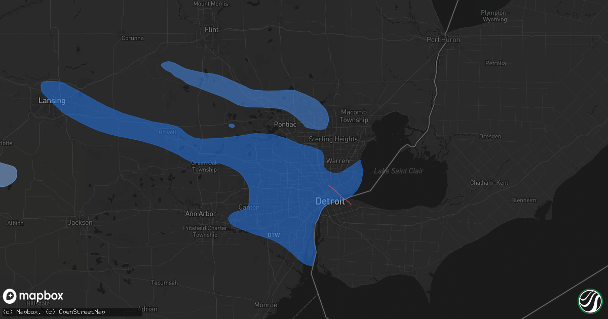 Hail map in Berkley, MI on September 3, 2026