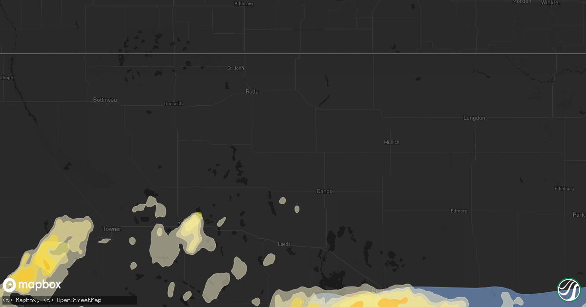 Hail map in Bisbee, ND on September 3, 2026