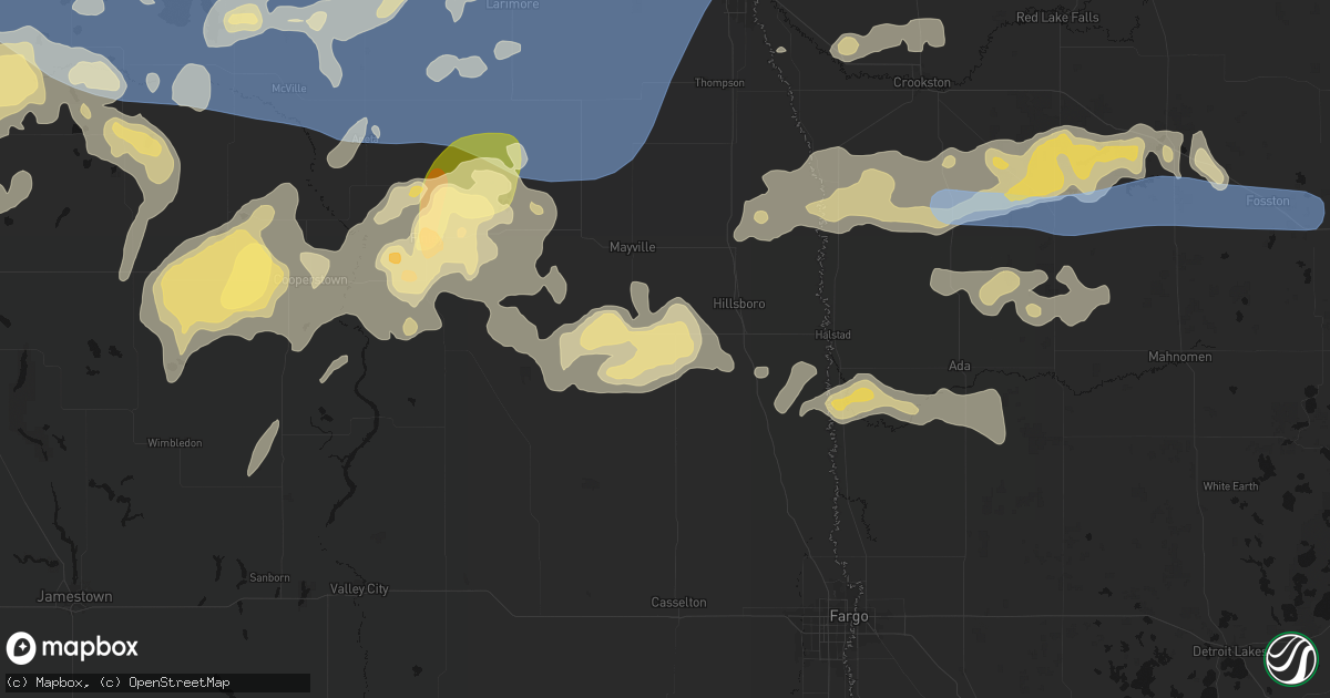 Hail map in Blanchard, ND on September 3, 2026