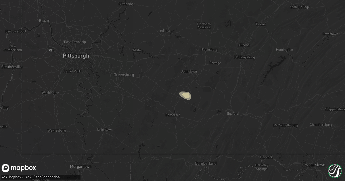 Hail map in Boswell, PA on September 3, 2026