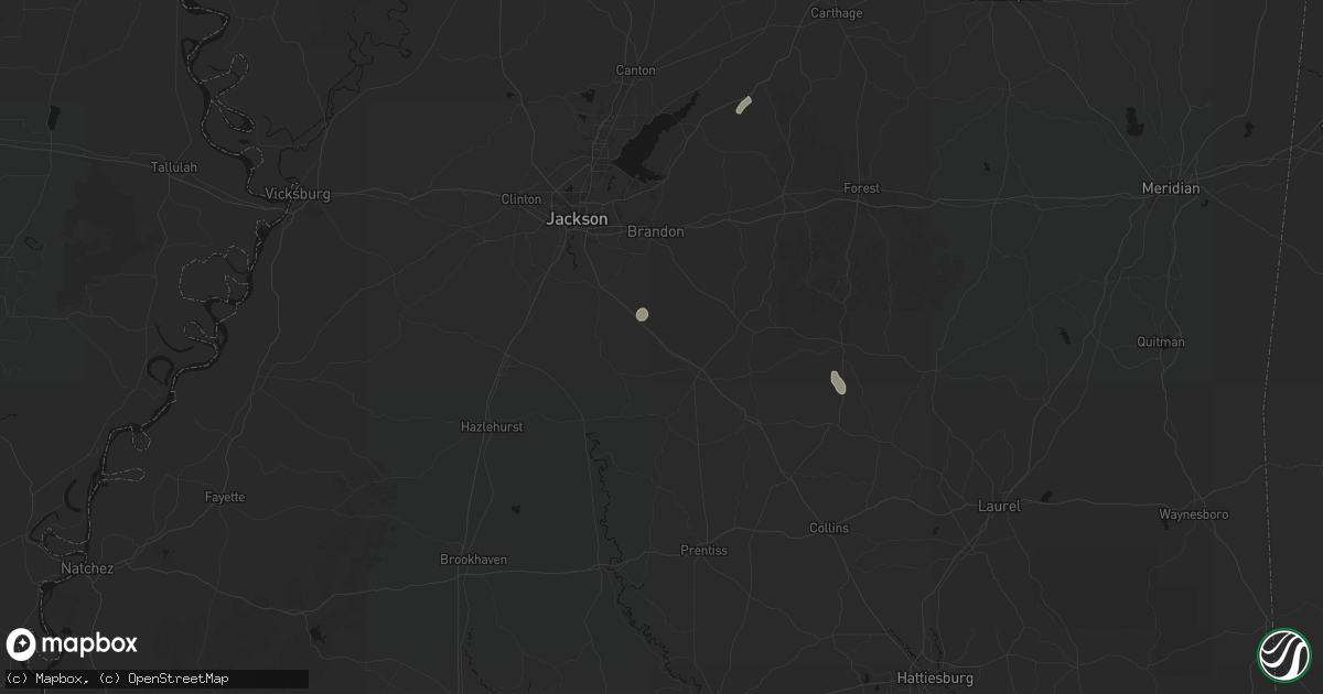 Hail map in Braxton, MS on September 3, 2026