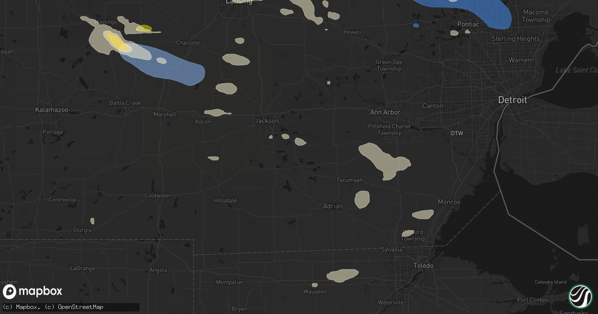 Hail map in Brooklyn, MI on September 3, 2026