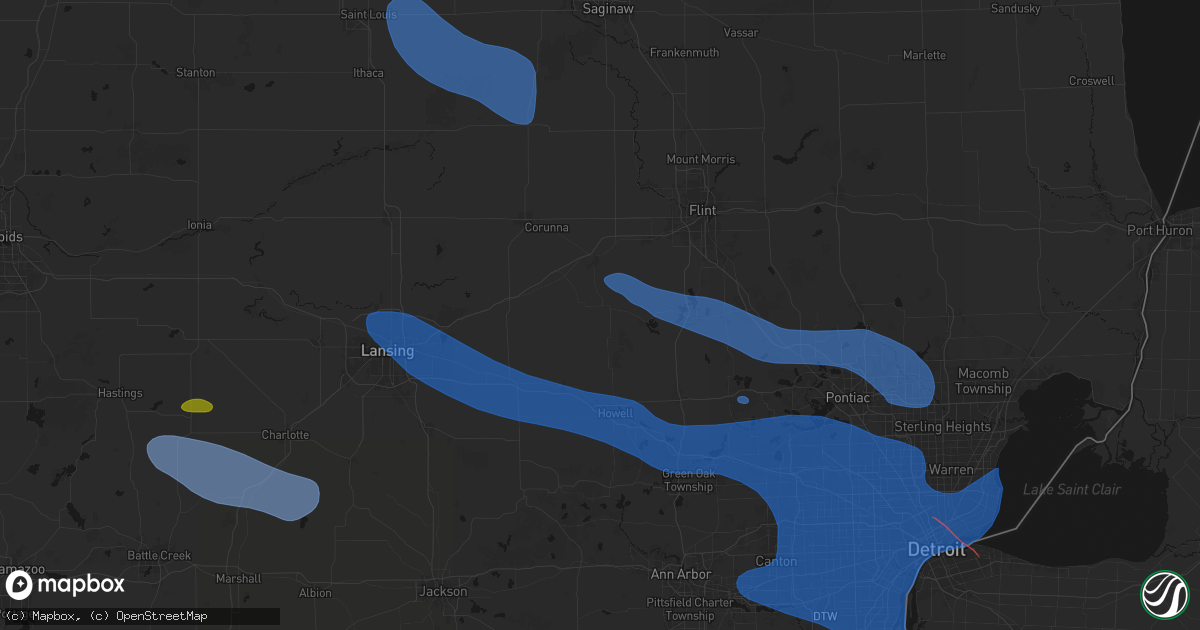 Hail map in Byron, MI on September 3, 2026