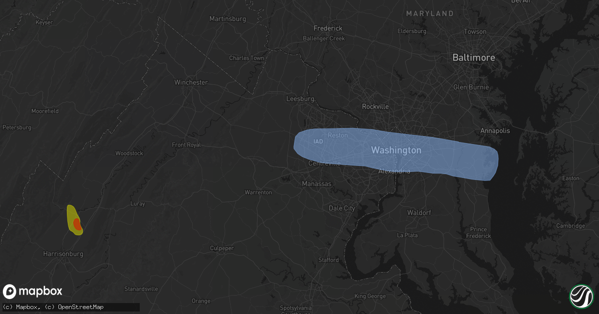 Hail map in Catharpin, VA on September 3, 2026