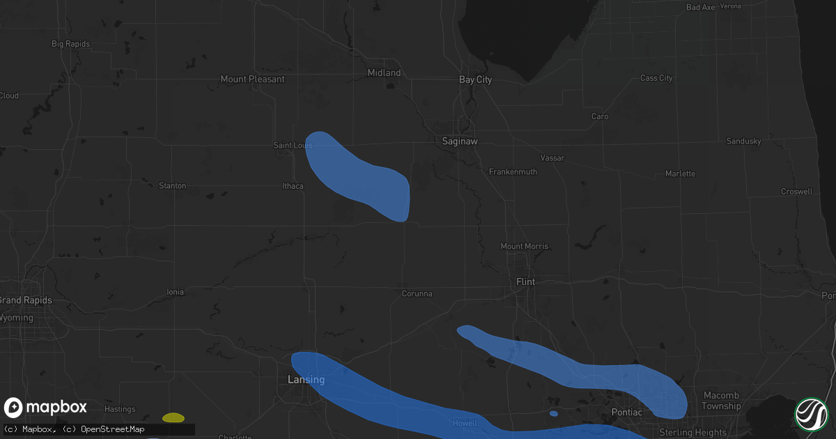 Hail map in Chesaning, MI on September 3, 2026