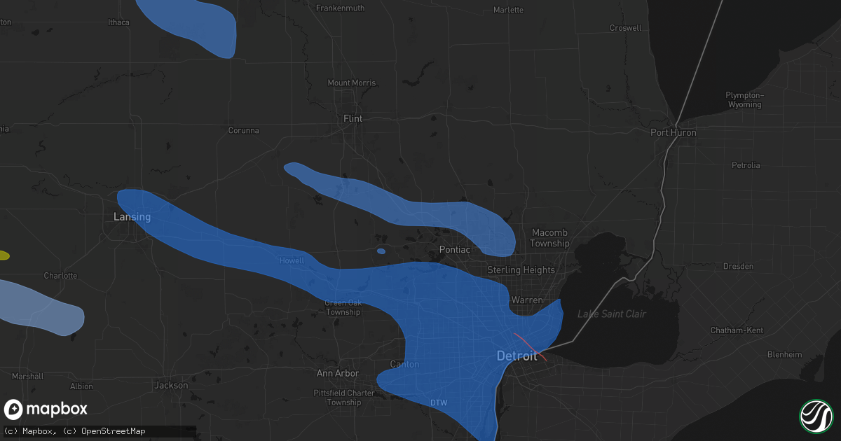 Hail map in Clarkston, MI on September 3, 2026