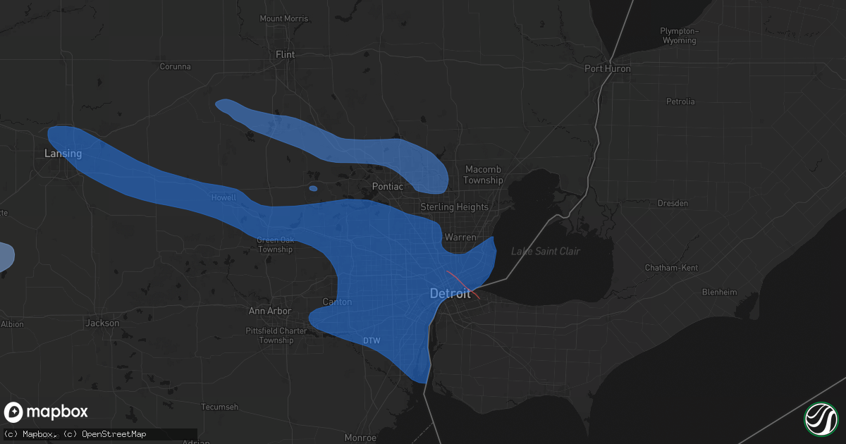 Hail map in Clawson, MI on September 3, 2026