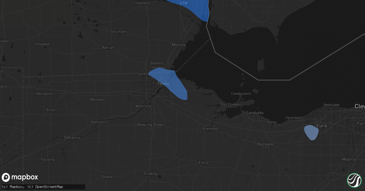 Hail map in Clay Center, OH on September 3, 2026
