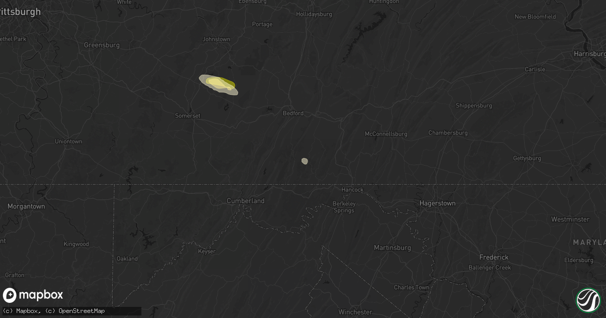 Hail map in Clearville, PA on September 3, 2026