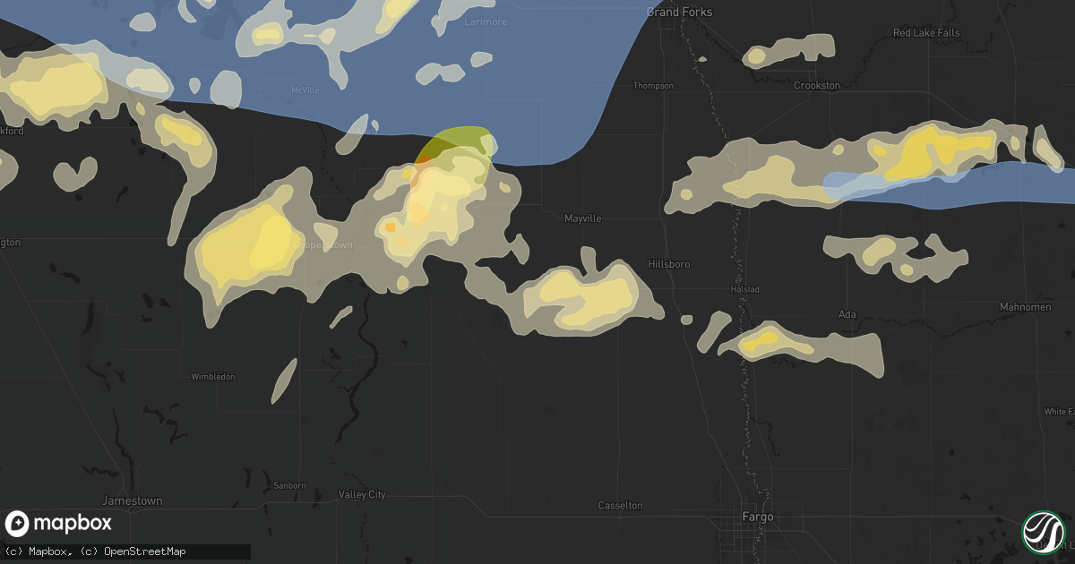 Hail map in Clifford, ND on September 3, 2026