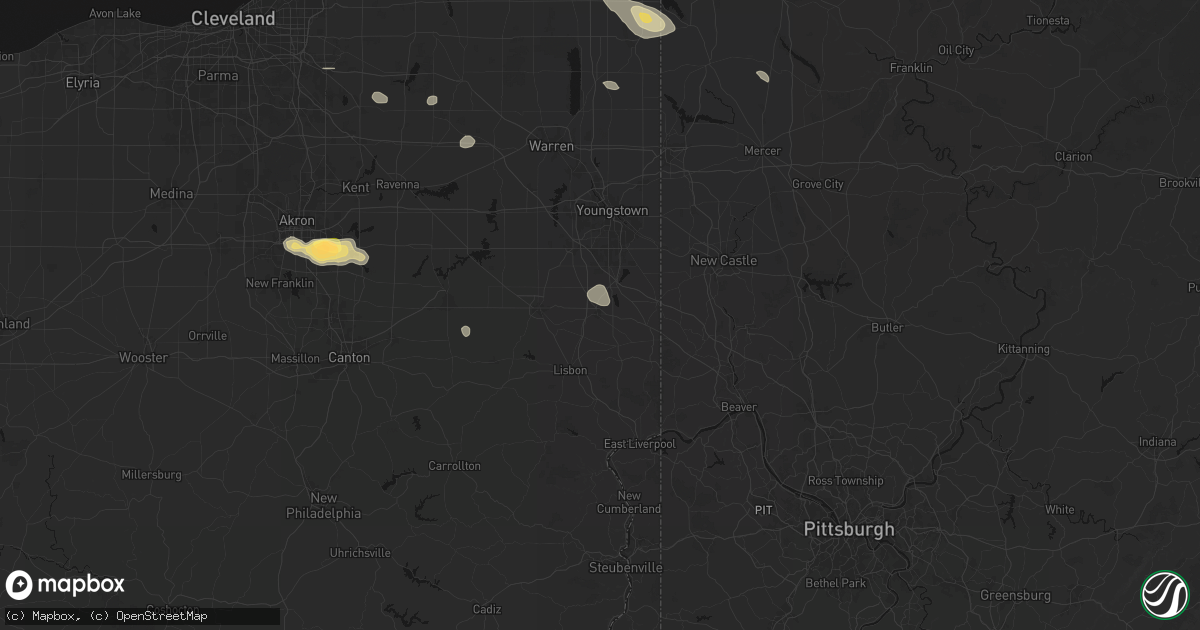 Hail map in Columbiana, OH on September 3, 2026