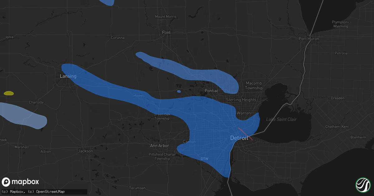 Hail map in Commerce Township, MI on September 3, 2026