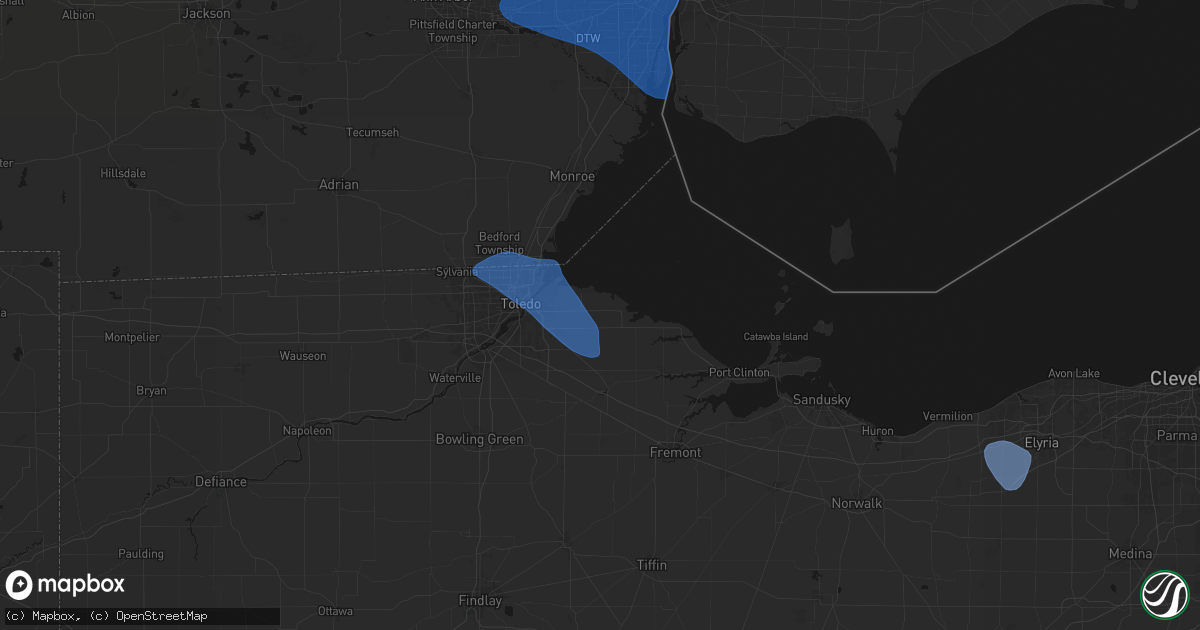 Hail map in Curtice, OH on September 3, 2026