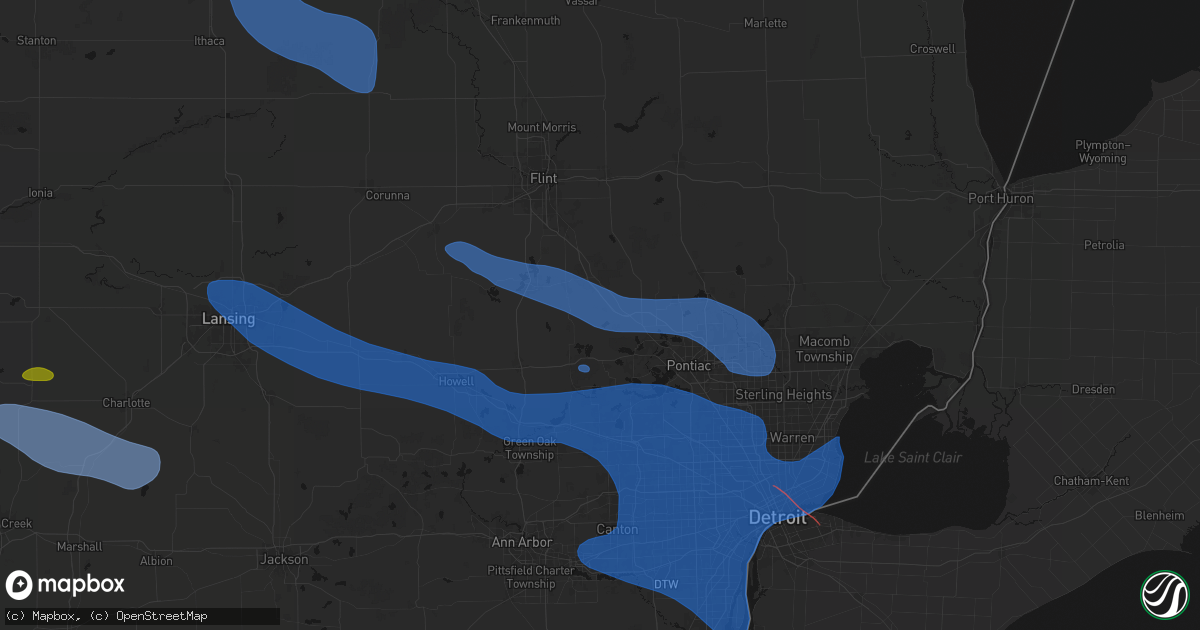 Hail map in Davisburg, MI on September 3, 2026