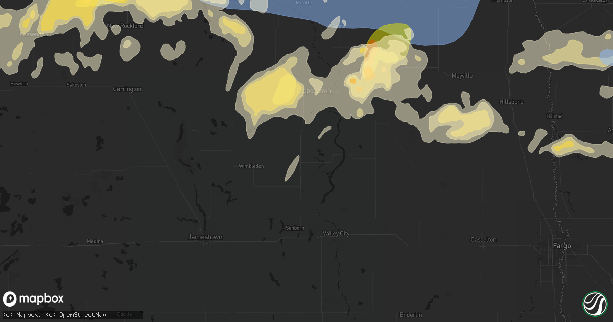 Hail map in Dazey, ND on September 3, 2026