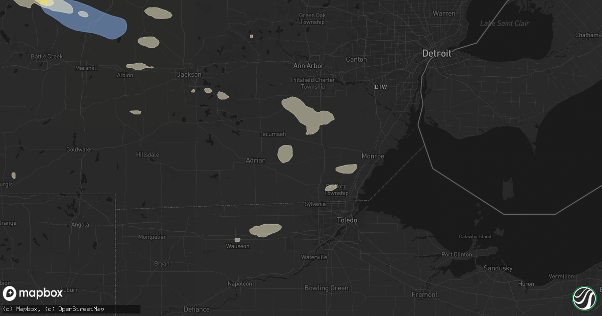 Hail map in Deerfield, MI on September 3, 2026