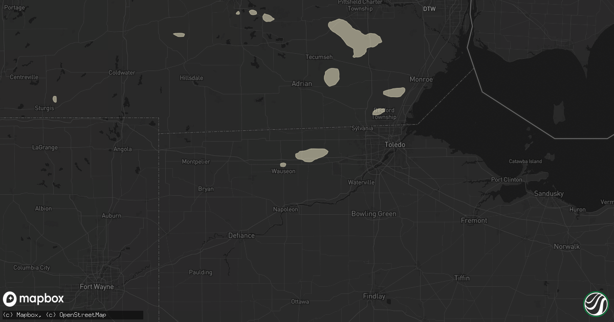 Hail map in Delta, OH on September 3, 2026