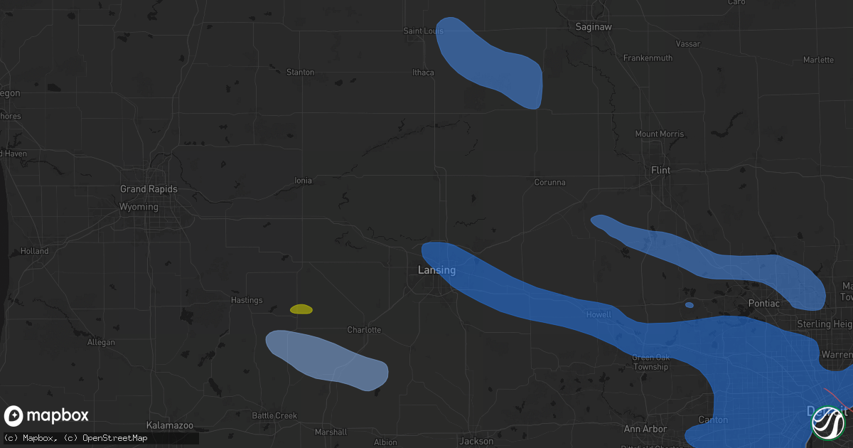 Hail map in Dewitt, MI on September 3, 2026