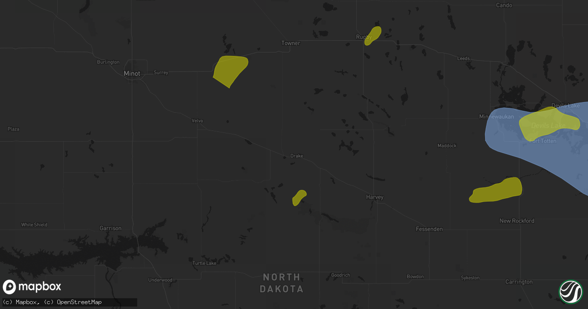 Hail map in Drake, ND on September 3, 2026