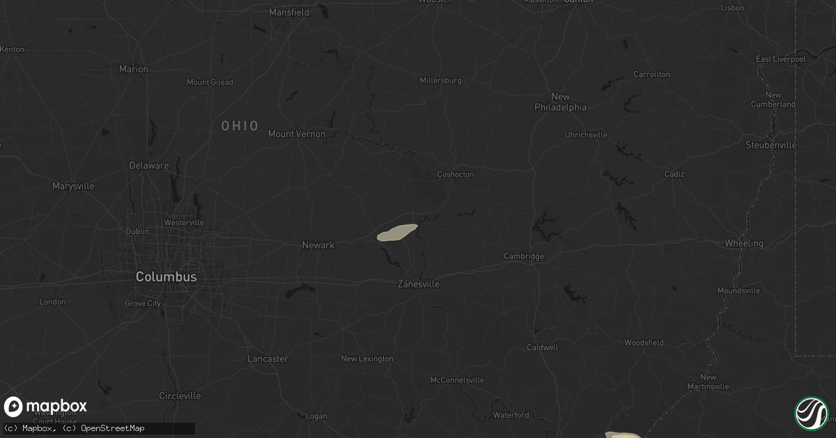 Hail map in Dresden, OH on September 3, 2026
