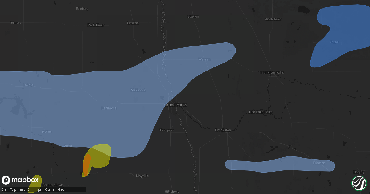 Hail map in East Grand Forks, MN on September 3, 2026