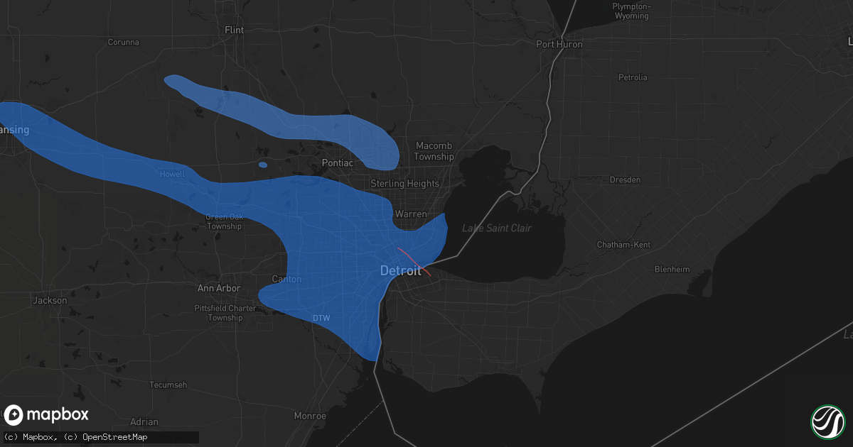 Hail map in Eastpointe, MI on September 3, 2026