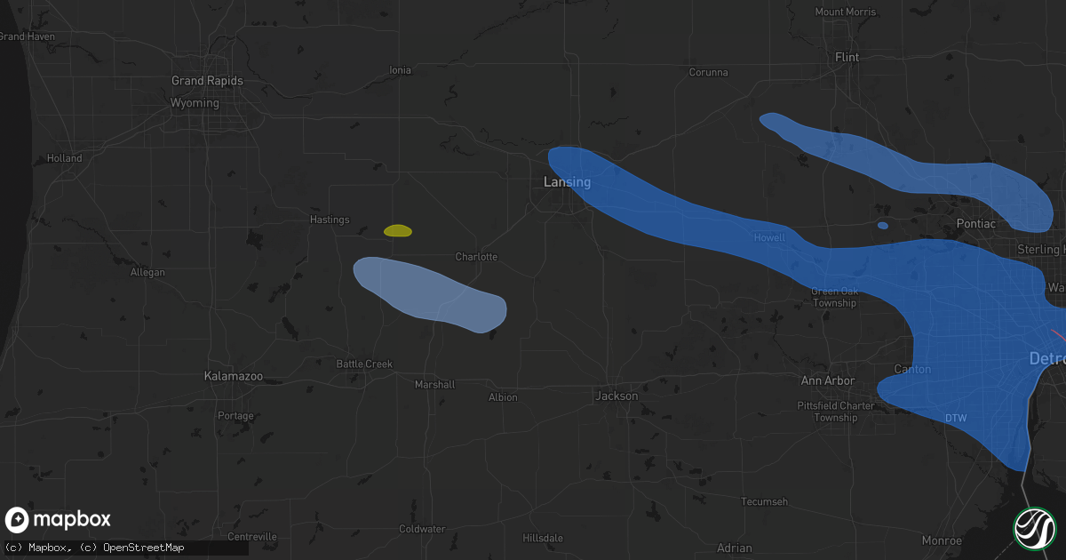 Hail map in Eaton Rapids, MI on September 3, 2026