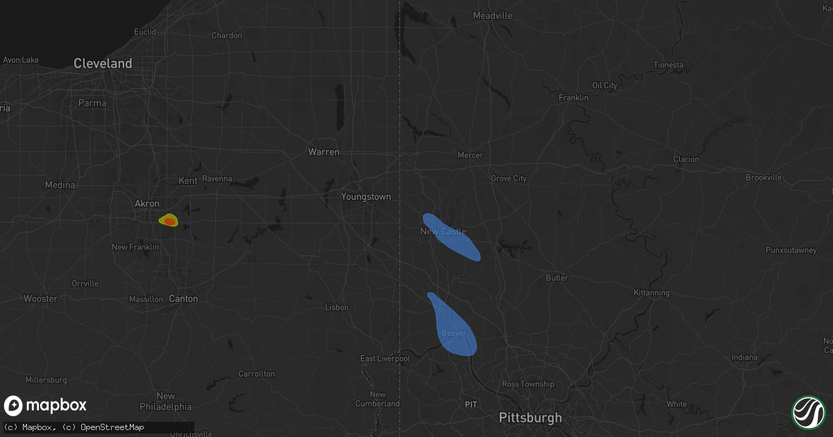 Hail map in Edinburg, PA on September 3, 2026
