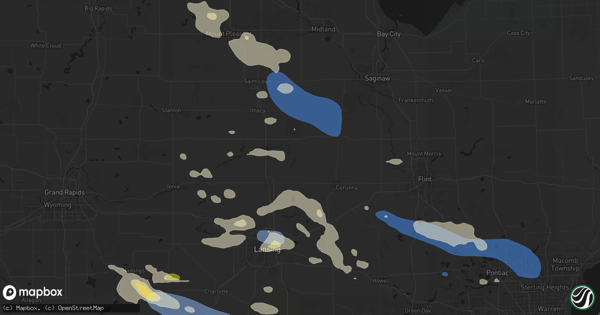 Hail map in Elsie, MI on September 3, 2026