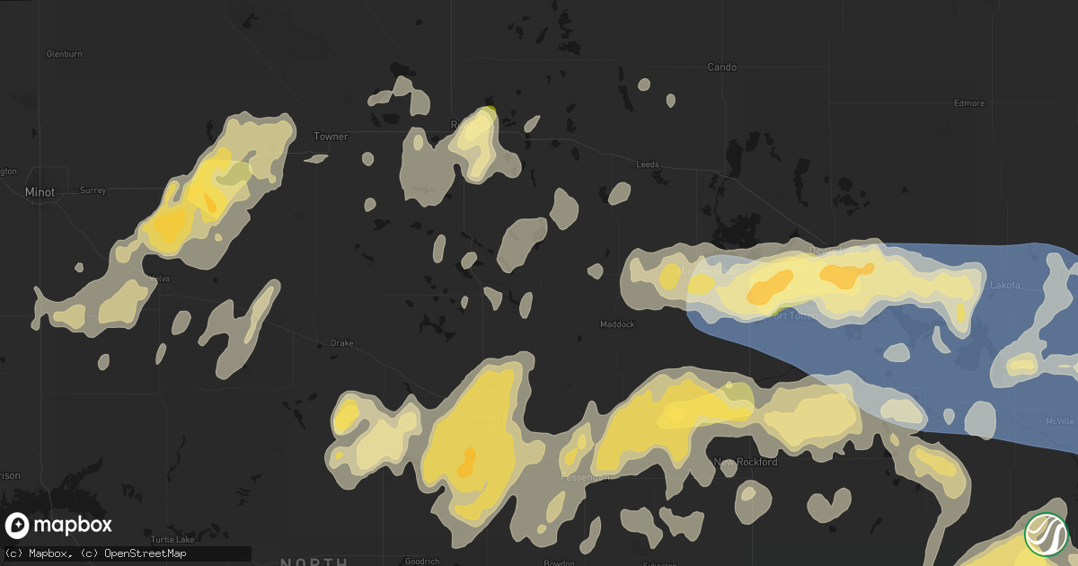 Hail map in Esmond, ND on September 3, 2026